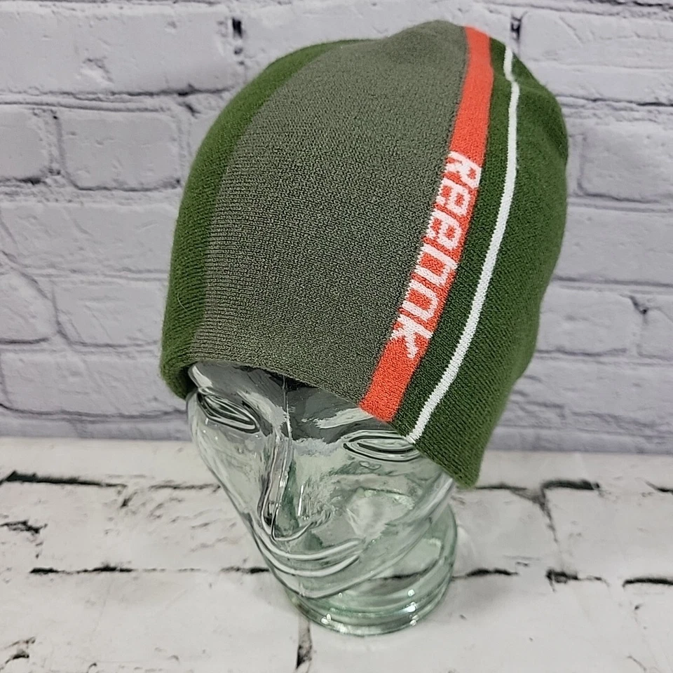 Sombrero Reebok Para Hombres Talla Única Gorro Verde Rayas Elastizado Tejido Gorra de Esquí Cálido Invierno Foto 1 de 4