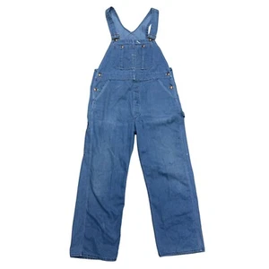 Vtg 70's Big Mac Blue Jean Square Bak BIB Overalls Denim Worker PAINTERS Pants - Picture 1 of 11