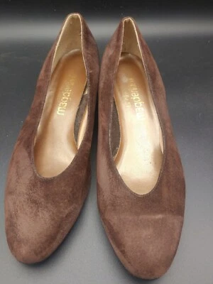 Zapatos De Colección Magdesians California Marrón Gamuza Tacón Bajo Cuero Talla Superior 8.5 Foto 1 de 4