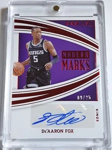 2019 Panini Immaculate De'Aaron Fox AUTO RED /25 Modern Marks - Very Rare - Picture 1 of 4