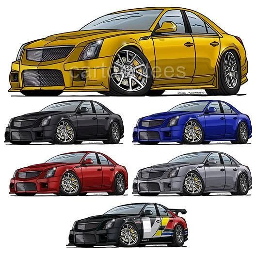 Cartoon Tshirt Replica CTS-V Caddy #0537 muscle car automotive art - Изображение 1 из 1