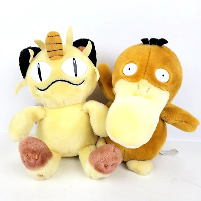Nintendo Pokémon Plush Psyduck Meowth Hasbro Game Freak 1998                  KM - Image 1 of 4
