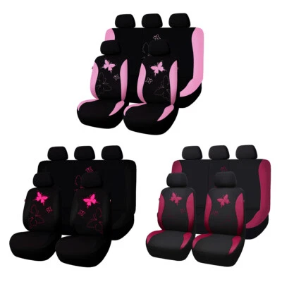 Quality Car Seat Covers Universal Full Set Split Lace Butterfly for Women Men - image 1 of 4