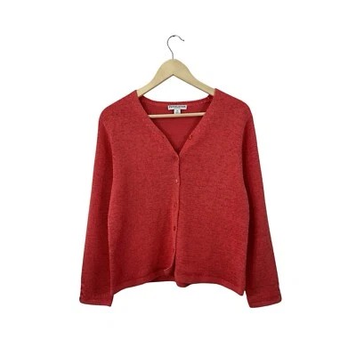 Pendleton Petites Medium MP Button Sweater Cardigan Coral Pink NEW NWOT Womens - Image 1 of 4