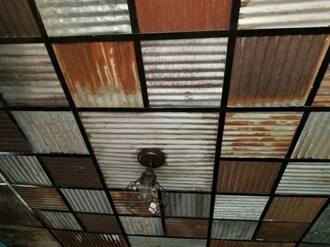 40 sq. ft.(MIXED SIZES) DROP CEILING TILES RECLAIMED CORRUGATED BARN ROOFING Cover