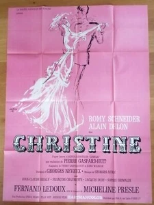 CHRISTINE alain delon romy schneider affiche cinema originale 160x120 R60s - Imagen 1 de 1