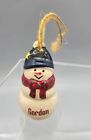 Ceramic Snowman Christmas Ornament Personalized Name Gordon Gift