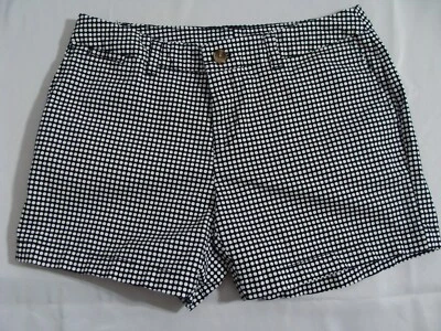 Pantalones Cortos para Mujer Faded Glory Talla 10 Blanco y Negro Lunares 5 Bolsillos Cinturón-Lazos Foto 1 de 4