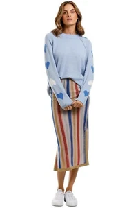 BANDE STUDIO Heart On Your Sleeve Knit Blue Size 10 AU RRP 199 WITH DEFECTS - Picture 1 of 7