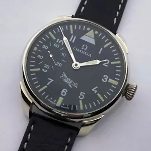 Rare Big Swiss Mechanical Mens Military Marriage Wristwatch OMEGA Pilots WW2 - Picture 1 of 23