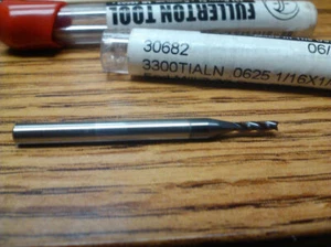 1/16" 3 FLAUTA EXTREMO ÚNICO TIALN RECUBIERTO CARBURO FRESADORA 1/16" X 1/8" X 1/4" X 1-1 - Imagen 1 de 1