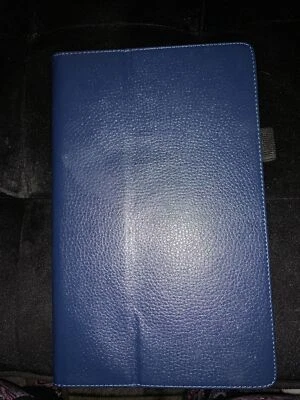 Funda para Tablet, Funda Poética de Cuero Abatible Azul Marino Foto 1 de 3