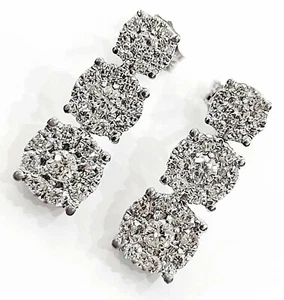 Orecchini Trilogy Magic con diamanti in oro bianco - 18 Kt - 750 - FIDANZAMENTO - Imagen 1 de 7