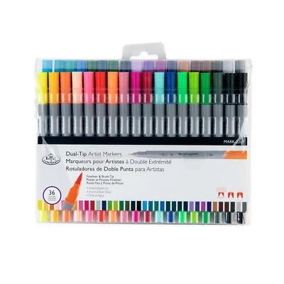 Royal & Langnickel Dual-Tip Artist Markers Set of 36 Colours - image 1 of 4