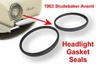 Studebaker Avanti 1963 Avanti - Round Headlight Glass Lens Edge Seal/Gasket PAIR