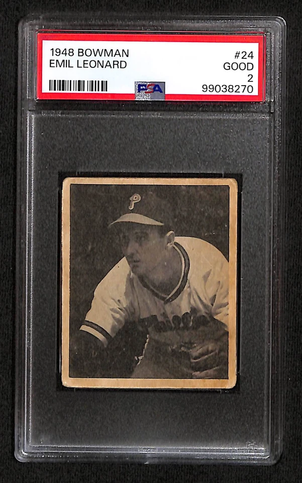 Emil Leonard 1948 Bowman #24 PSA 2 - Image 1 of 1