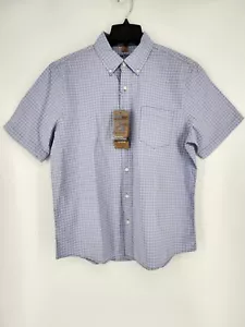 Tailor Vintage Airotec Large Lavender/Skyway Gingham cotton button front shirt - Picture 1 of 5