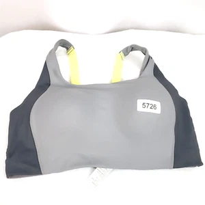 Crane Sports Bra Size Large Gray Yellow Padded Wire Free Multiway Strap - Picture 1 of 4