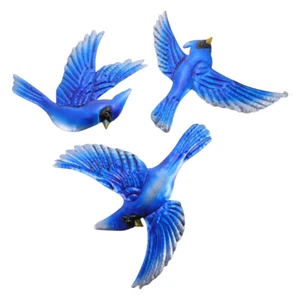 3Pcs Vogel Ornamente Hängen Vogel Wand Hängen Rustikale Metall Wand Kunst - Bild 1 von 12