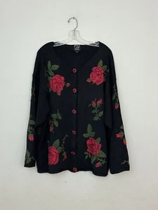 Vintage Jacque and Koko Plus Size 22 24 Floral Embroidered Knit Cardigan Artsy - Bild 1 von 10