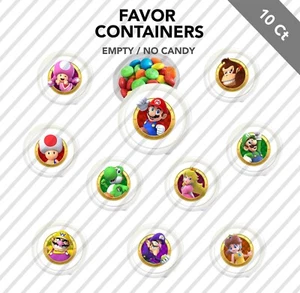 10 pequeños contenedores de caramelos rellenables de 2,3 oz Super Mario Bowser Enemies Party Favor - Imagen 1 de 2