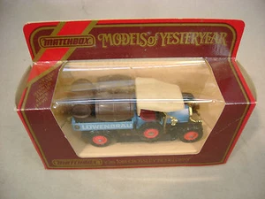 MATCHBOX MODELS OF YESTERYEAR Y-26 1918 CROSSLEY BEER LORRY LOWENBRAU CREAM TOP - Picture 1 of 15