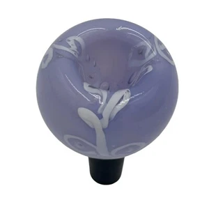 14 mm männlich lila und weiß Blumendesign mundgeblasene Glasschale - WYSIWYG - CA USA - Bild 1 von 6