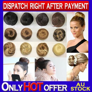 Brand New Hair Bun Hair Piece Extension Black Brown Blonde - Picture 1 of 2
