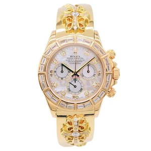 Chromehearts x Rolex Daytona 116568 MOP Dial Yellow Gold Diamonds Watch - Picture 1 of 24