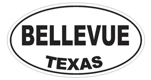 Bellevue Texas Oval Autoaufkleber oder Helmaufkleber D3193 Euro Oval - Bild 1 von 1