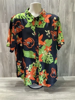 Baltimore Orioles Button Up Hawaiian Floral Shirt Mens Size XL - Image 1 of 4