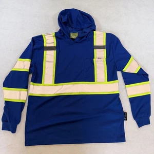 Hoodie blau Warnschutz Sicherheitsshirt mit Reflexstreifen TuGlow Klasse 3 - Bild 1 von 8