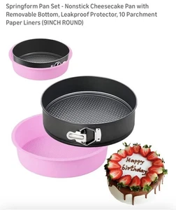 Springform 9 Zoll Antihaft, 9 Springform Käsekuchenform mit Silikon Pro... - Bild 1 von 6