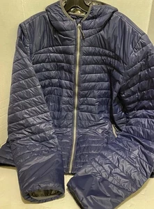 Herren Elevate dunkelblau leichter Hoodie Puffer verstaubar Mantel Größe XL - Bild 1 von 5