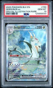 Pokémon En-Black Bolt #164 Serperior Ex 2025 ilustración especial raro PSA 10 - Imagen 1 de 2