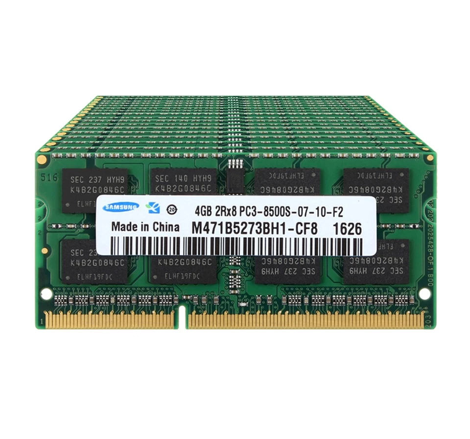 10X 4GB 2RX8 DDR3 1066MHz PC3-8500S 204PIN SODIMM Laptop RAM Memory For Samsung - Image 1 of 4