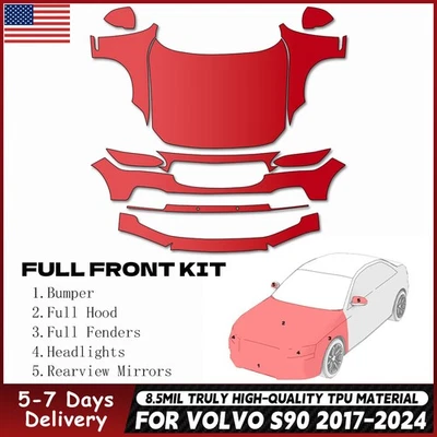 Sujetador transparente película de protección de pintura precortada delantera completa PPF para Volvo S90 2017-2024 Foto 1 de 4