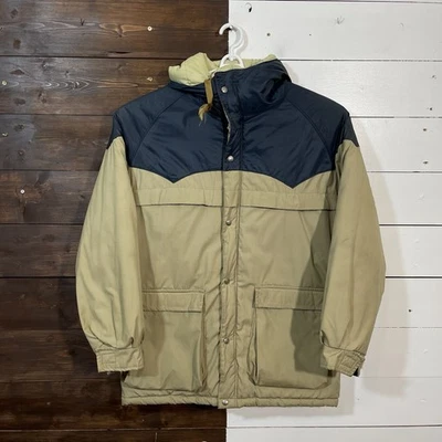 Vintage 70s L.L. Bean Cursive Logo Two Tone Down Puffer Jacket Men’s Medium - Image 1 of 4