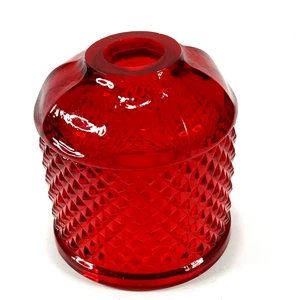 Viking Glass Ruby Red Diamond Point Fairy Lamp Replacement TOP ONLY - Picture 1 of 6