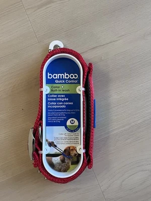 Bamboo Dog Collar with Retractable Leash Medium Quick Control Safe Pet Harness - image 1 of 2