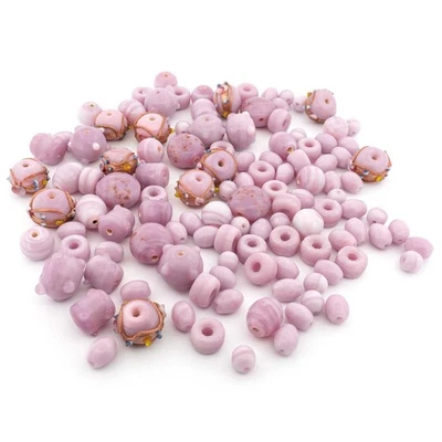 Lampworkperlen Mix Flieder 100g Glas Handgemacht DIY - Bild 1 von 4