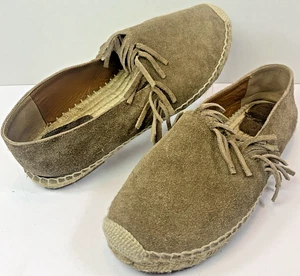 Chloe Gamuza Cuero Flecos Alpargata Mocasín Taupe Zapatos Sin Cordones Talla 37/6 - Imagen 1 de 7