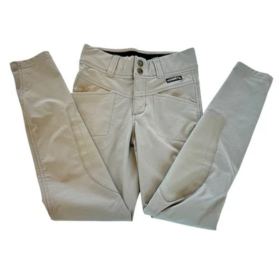Pantalón de montar Kerrits M ecuestre parche hasta la rodilla pantalones beige bolsillos Foto 1 de 4