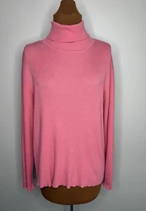 Chico’s Silk Blend Salmon Pink Turtleneck Sweater Size 3 (XL) - Picture 1 of 9