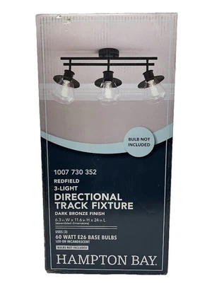 Kit de iluminação de pista Hampton Bay 3 luzes bronze escuro/preto LED 1007 730 352 - Imagem 1 de 4