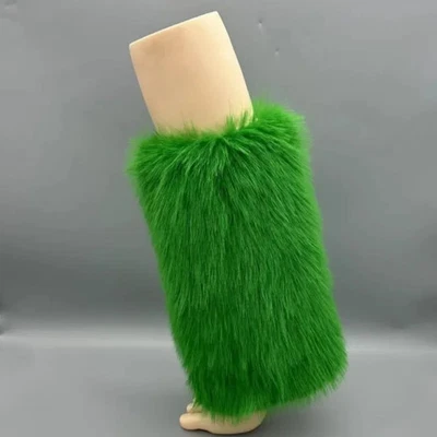 Botas de piel de visón sintético decoración calentadores de piernas difusos zapatos elásticos cubierta leggings mangas Foto 1 de 4