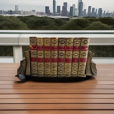 1859 Antique 8 Volume Set Works of William Shakespeare Leather Porter & Coates Foto 1 de 4