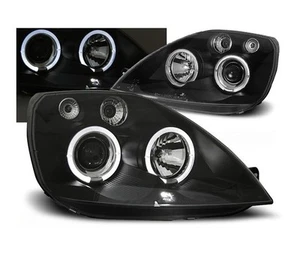 Faros para Ford Fiesta MK6 2002 2003 2004 2005 Angel Eyes Negro LHD - Imagen 1 de 1