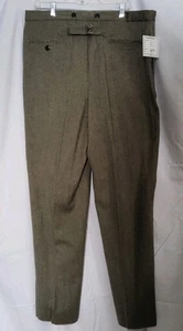 WAH MAKER LIMITED EDITION Taupe Herringbone Western Style Pants Wool NWT 40W - Picture 1 of 7