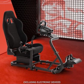 Supllueer Racing Simulation Cockpit With Seat Adjustable Fit Logitech G920 G923